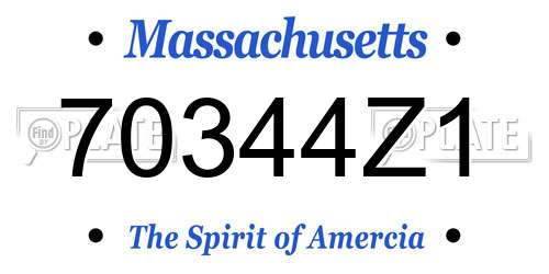 70344Z1 Massachusetts License Plate