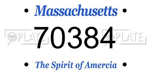 70384 Massachusetts License Plate