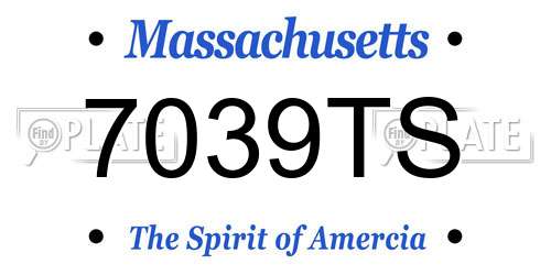 7039TS Massachusetts License Plate