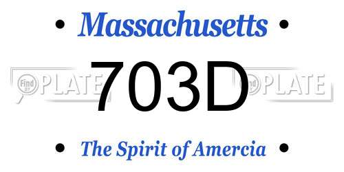 703D Massachusetts License Plate