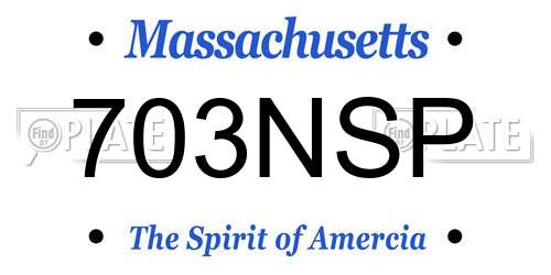 703NSP Massachusetts License Plate