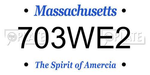 703WE2 Massachusetts License Plate