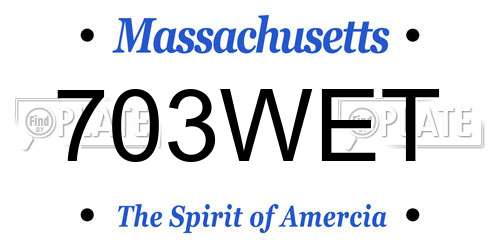 703WET Massachusetts License Plate