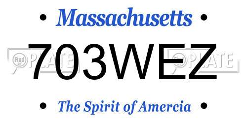 703WEZ Massachusetts License Plate