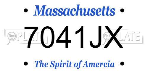7041JX Massachusetts License Plate