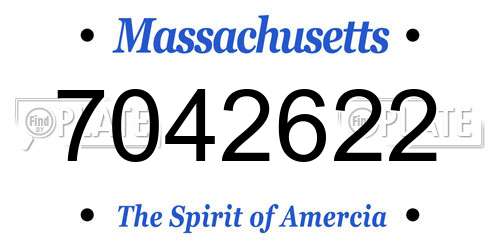 7042622 Massachusetts License Plate