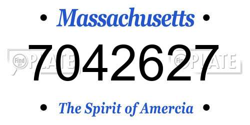 7042627 Massachusetts License Plate