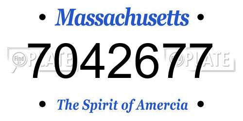 7042677 Massachusetts License Plate