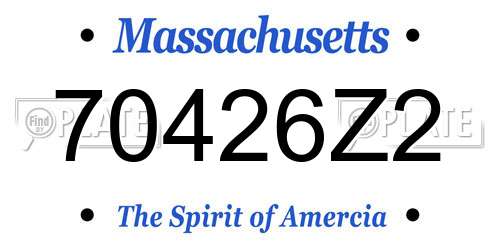 70426Z2 Massachusetts License Plate