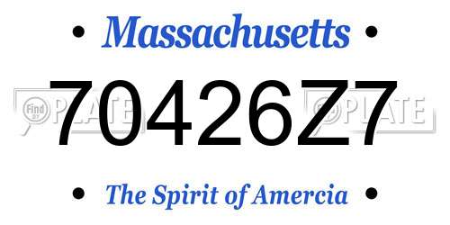 70426Z7 Massachusetts License Plate