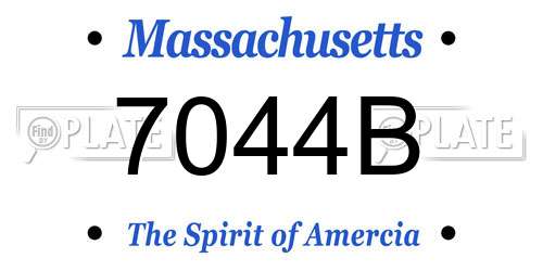 7044B Massachusetts License Plate