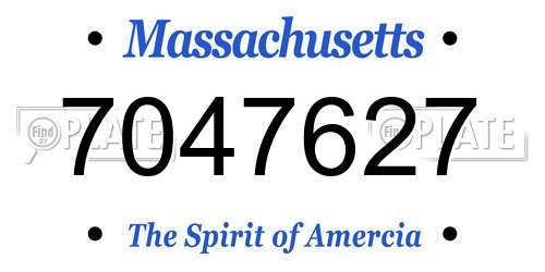 7047627 Massachusetts License Plate