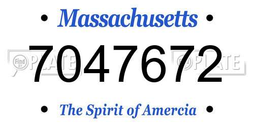 7047672 Massachusetts License Plate