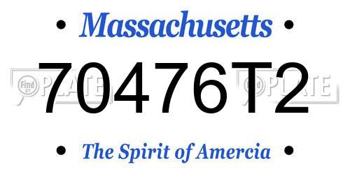 70476T2 Massachusetts License Plate