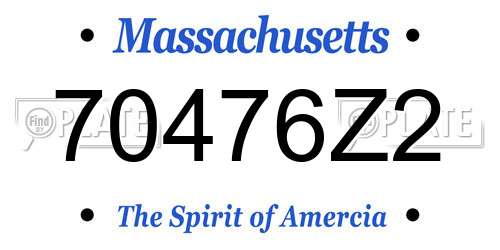 70476Z2 Massachusetts License Plate