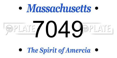 7049 Massachusetts License Plate