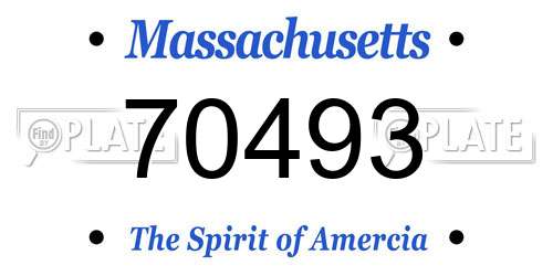 70493 Massachusetts License Plate