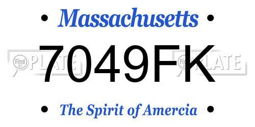 7049FK Massachusetts License Plate