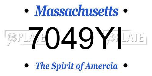 7049YI Massachusetts License Plate