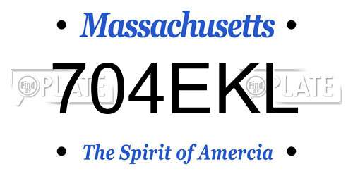 704EKL Massachusetts License Plate