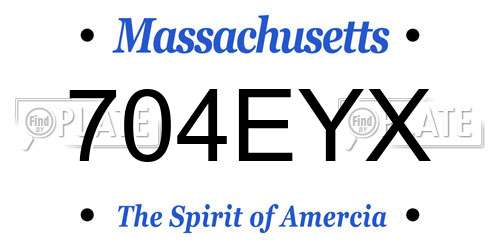 704EYX Massachusetts License Plate
