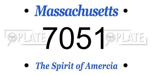 7051 Massachusetts License Plate