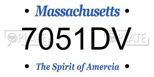 7051DV Massachusetts License Plate