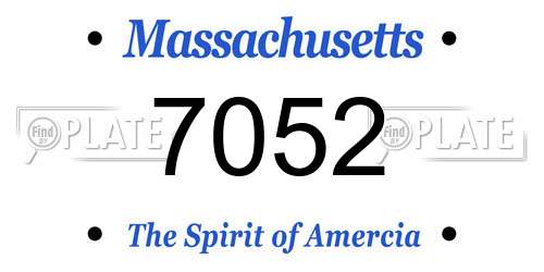 7052 Massachusetts License Plate