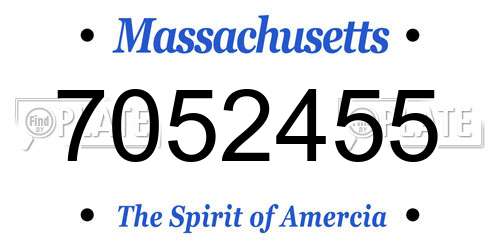 7052455 Massachusetts License Plate