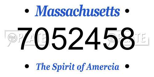 7052458 Massachusetts License Plate