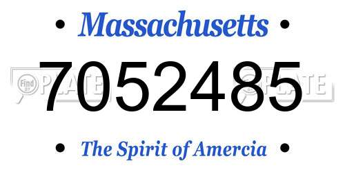 7052485 Massachusetts License Plate