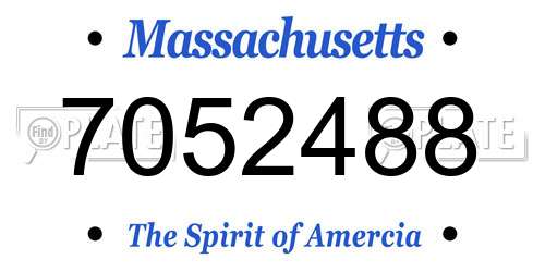 7052488 Massachusetts License Plate