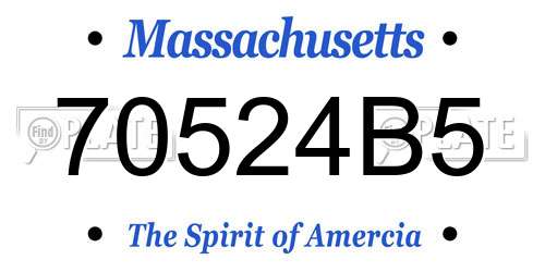 70524B5 Massachusetts License Plate