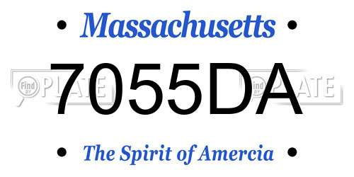 7055DA Massachusetts License Plate