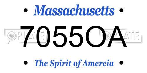 7055OA Massachusetts License Plate