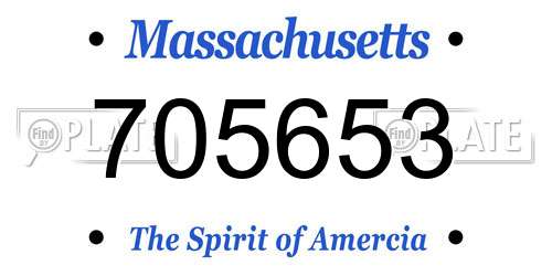 705653 Massachusetts License Plate