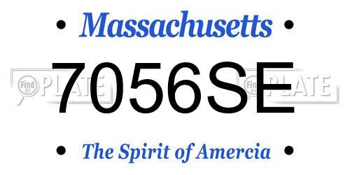 7056SE Massachusetts License Plate