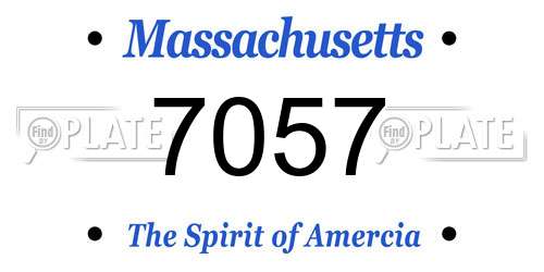 7057 Massachusetts License Plate