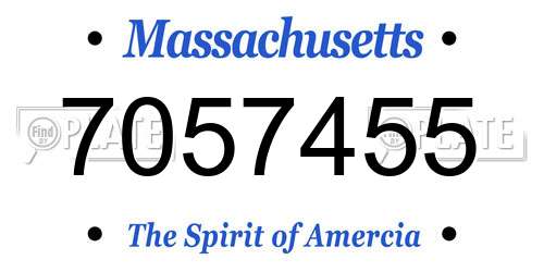 7057455 Massachusetts License Plate