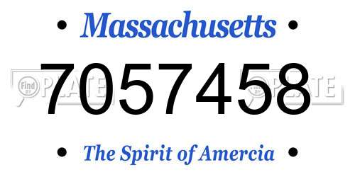 7057458 Massachusetts License Plate