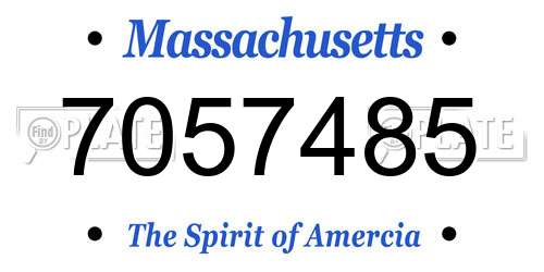 7057485 Massachusetts License Plate