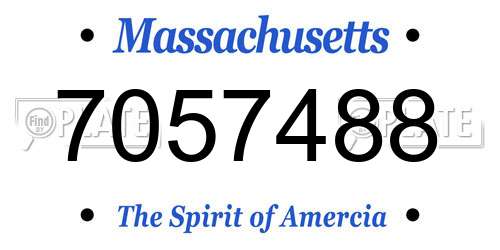 7057488 Massachusetts License Plate
