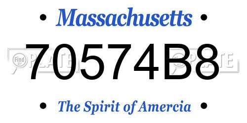 70574B8 Massachusetts License Plate