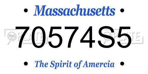 70574S5 Massachusetts License Plate
