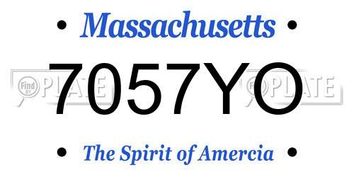 7057YO Massachusetts License Plate