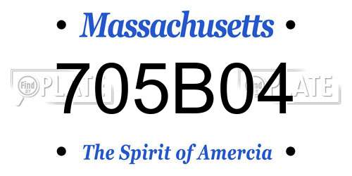 705B04 Massachusetts License Plate
