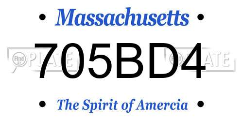 705BD4 Massachusetts License Plate