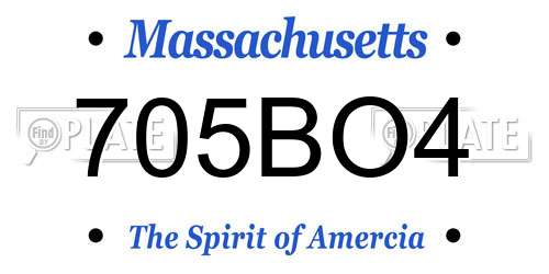 705BO4 Massachusetts License Plate
