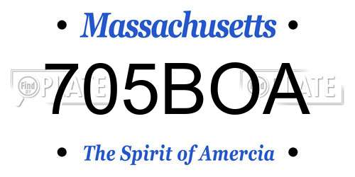 705BOA Massachusetts License Plate