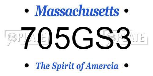 705GS3 Massachusetts License Plate
